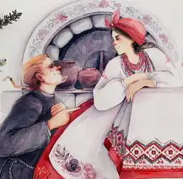 异域风情下的水彩人物插画隐约中还有几分东方神韵你觉得呢