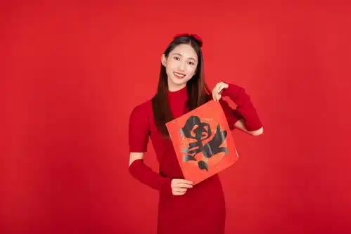 福到啦新年龙年春节美女人物摄影图摄影图