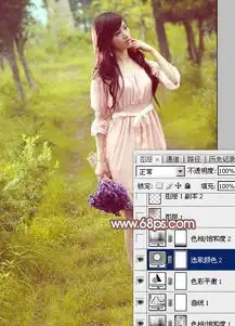 ps打造唯美秋季金黄树林美女图