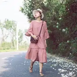 连衣裙,胖女生穿了也可以文艺范,尽显清新气质