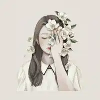 唯美小清新彩铅手绘头像精选合集灼灼桃花十里