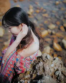 清新美女的海岸写真时光静流