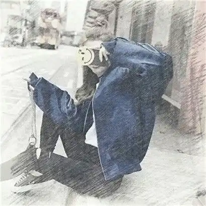 少女唯美头像小清新手绘