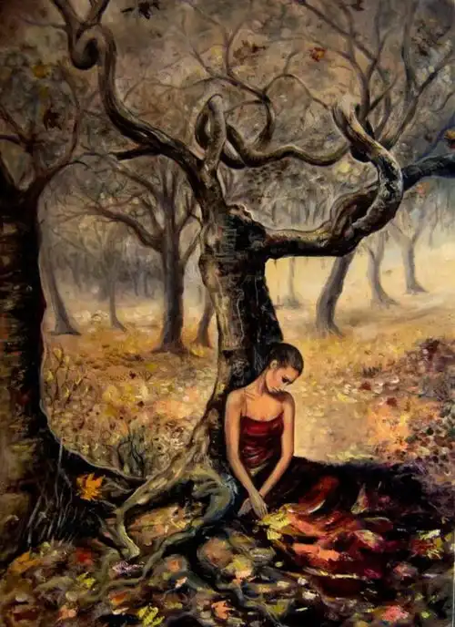 小央美意大利女艺术家的心灵意象油画