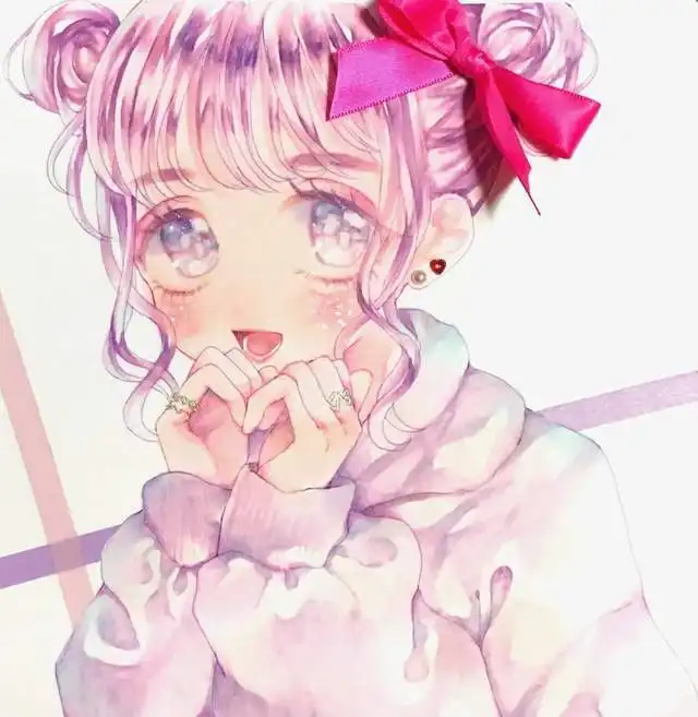 cg原画插画教程软萌洛丽塔漫画少女头饰发型裙子上色画法