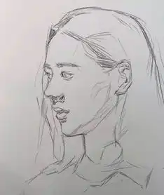 传奇绘画课堂回顾第三一一集朱传奇教你画穿格子衬衫的侧颜女青年素描头像