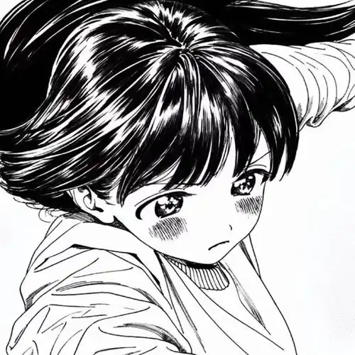黑白女生动漫头像