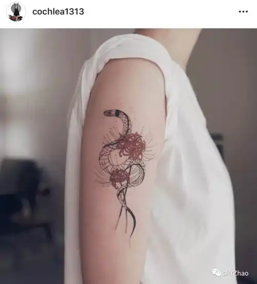 smrzhao纹身推荐第154期黑白动漫黑魔法少女森系纹身