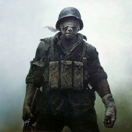 对越自卫反击战中人物油画