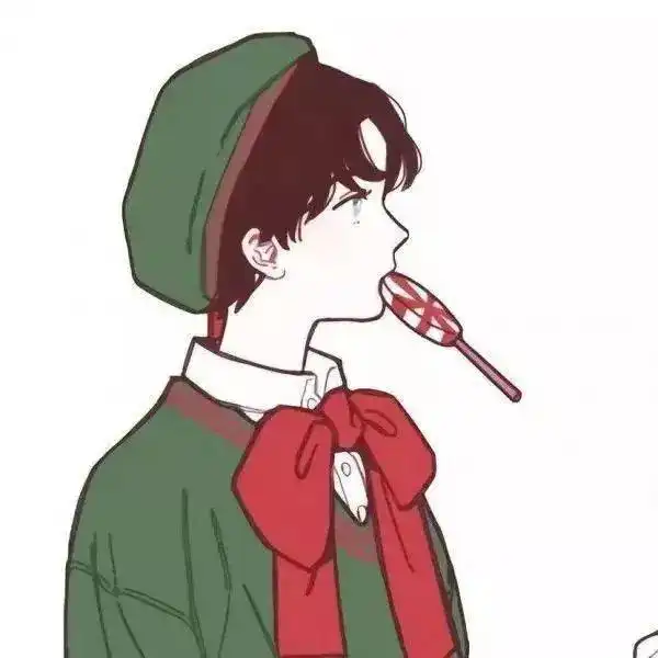 情侣头像女生比耶卡通