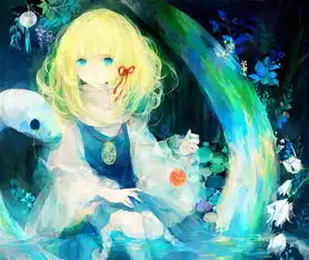 蓝色主题背景的卡通女生头像