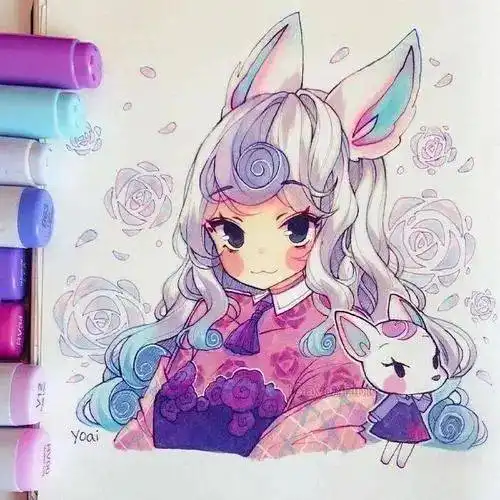 马克笔手绘的个人展示页