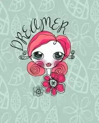 卡通人物插画玫瑰花美女头像下载2002223