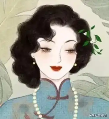 分享几幅工笔风格的美女头像画儿祝贺三八妇女节