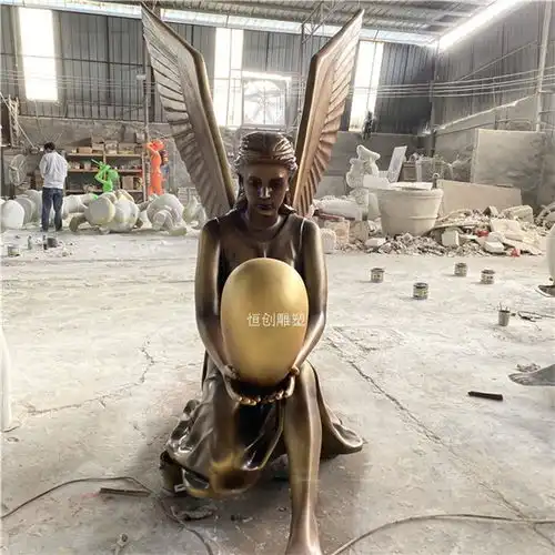 清新人物头像雕塑造型恒创玻璃钢雕塑