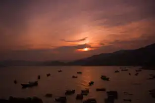 摄情无限霞光山水,浦上牧歌之二