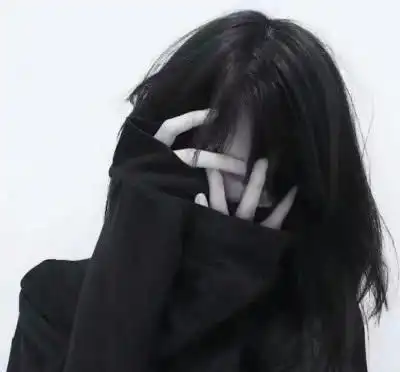 黑色影子侧面头像女女生