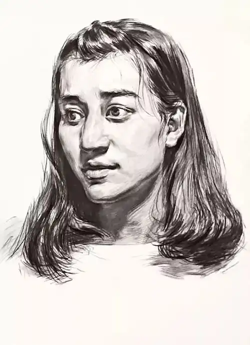 朱传奇教你画大眼睛梨花头发型的女青年肖像