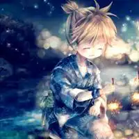 手绘头像女可爱小女孩蓝