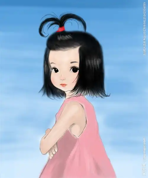 手绘小姑娘可爱小女孩图片