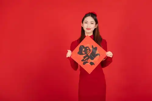 福到啦新年龙年春节美女人物摄影图摄影图