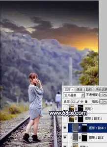 调出金色霞光户外美女图片的ps教程