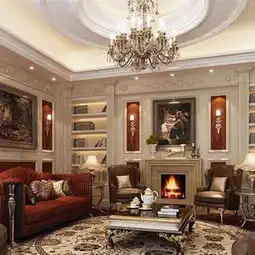 咖啡色现代风格四居室客厅酒柜效果图