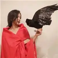 穿红色衣服的女生还有一群鸽子头像