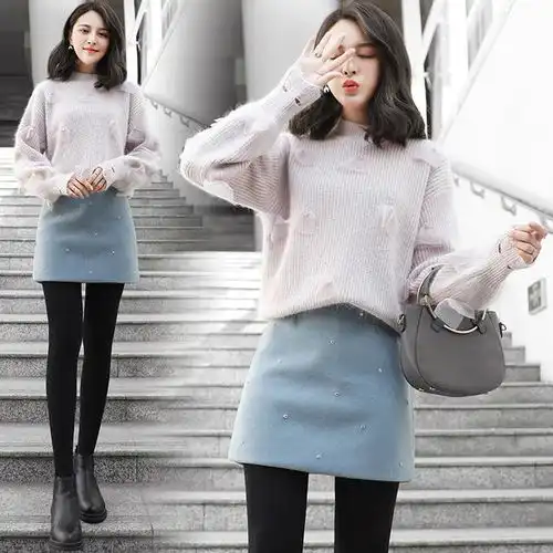 气质风范的套装裙搭配,让你秋冬也能甜美动人