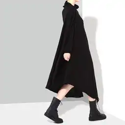 施悦名连衣裙子新款欧美女装时尚酒红色显瘦高领针织打底裙子a
