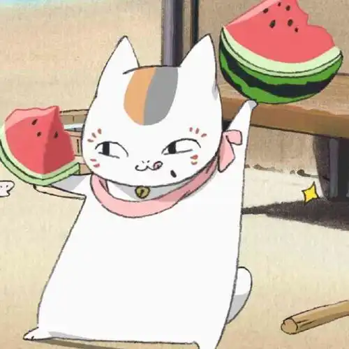 女孩和猫咪的卡通头像夏