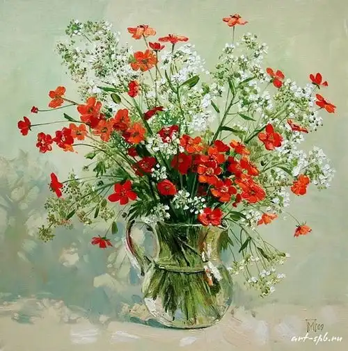俄罗斯女画家唯美花卉油画作品欣赏
