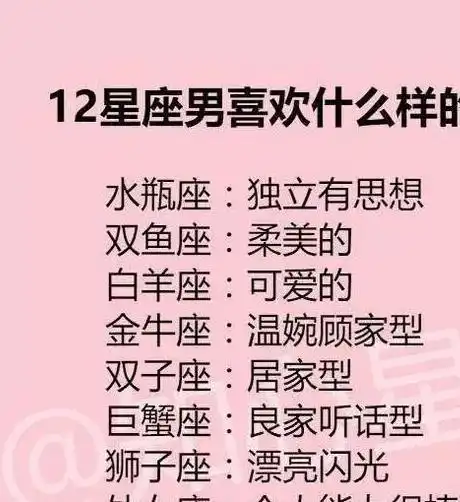 12星座男喜欢的女生,颜值排行榜,12星座发起疯来,连自己