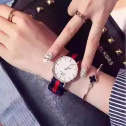 丹尼尔惠灵顿dw尼龙表带女生简约时尚石英腕表