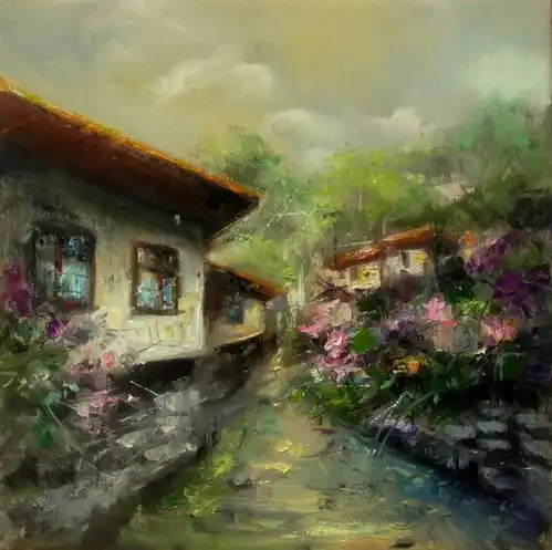 小央美意大利女艺术家的心灵意象油画