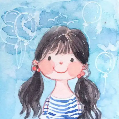 抽象搞怪头像女水彩