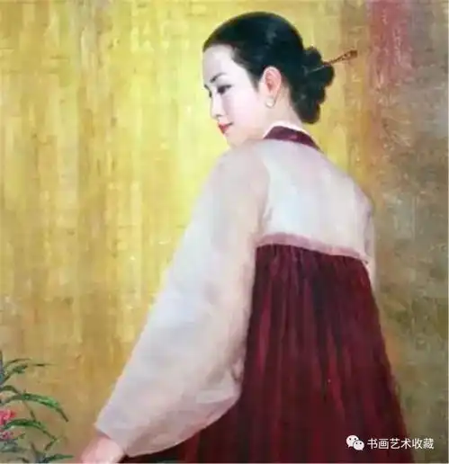 朝鲜绘画清新的女性形象,静静的芳香
