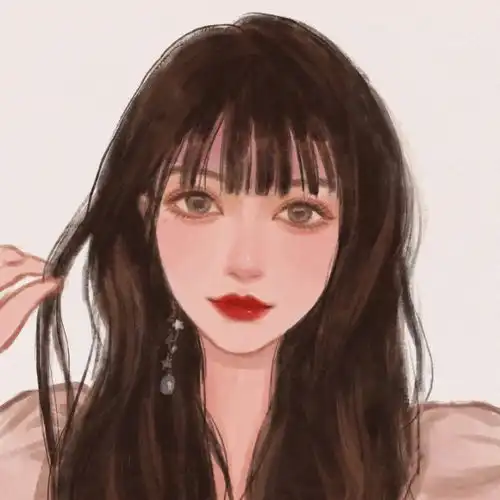 复古风手绘女生头像121,温柔甜美