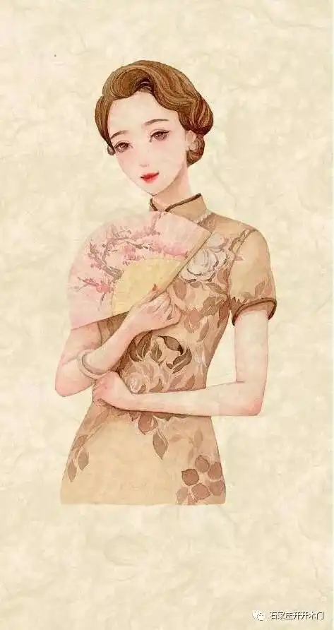 一组水彩民国旗袍女子,美呆了