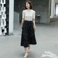 套装套裙简约时尚雪纺半身裙夏季新款女装显瘦两件套装心机夏季裙