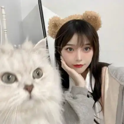少女与猫头像可人