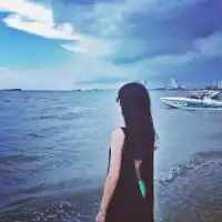 微信头像夕阳女生背影海