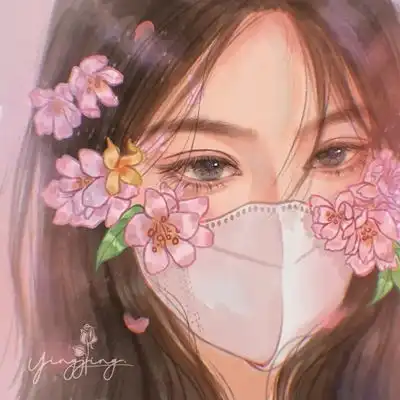 戴口罩女生头像卡通