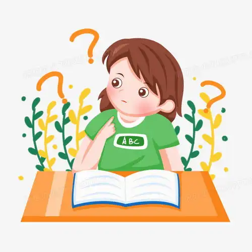 手绘卡通上课思考问题的女孩子png图片素材免费下载手绘png45004500像素