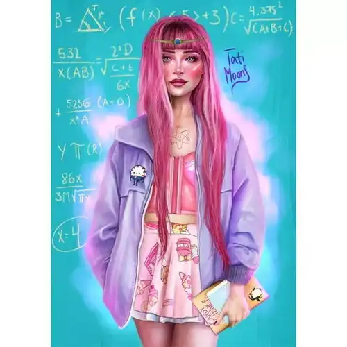 ps别人都是真人画成卡通,这个90后女生却