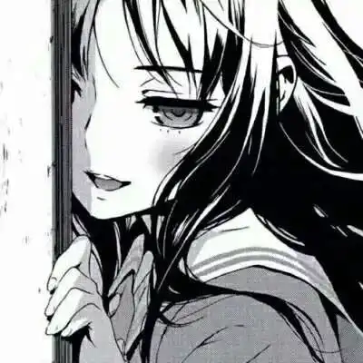 女生头像二次元黑白情头