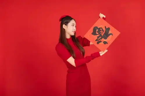 福到啦新年龙年春节美女人物摄影图摄影图