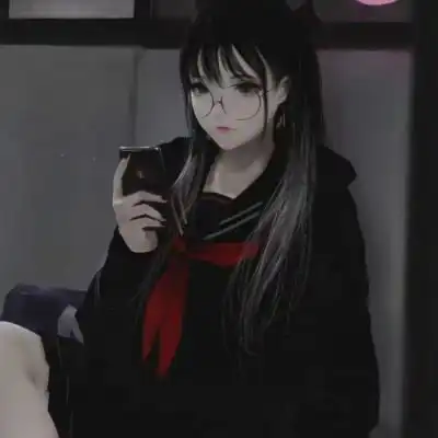 黑暗系女生头像动漫超酷的孤独二次元女生头像