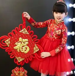 过年给宝贝这样穿,喜气洋洋好像画里跑出来的小仙女