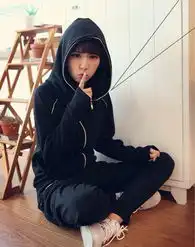 包邮年末清仓低价冬装连帽长袖t上衣长裤子时尚休闲套装女款秋装